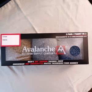 Men's Thermal Crew Socks 360 Degree Cushion Avalanche Outdoor NIB 10-13